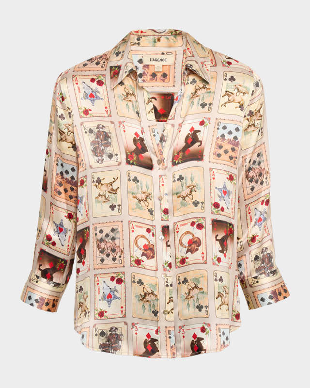 Dani Printed Silk Blous